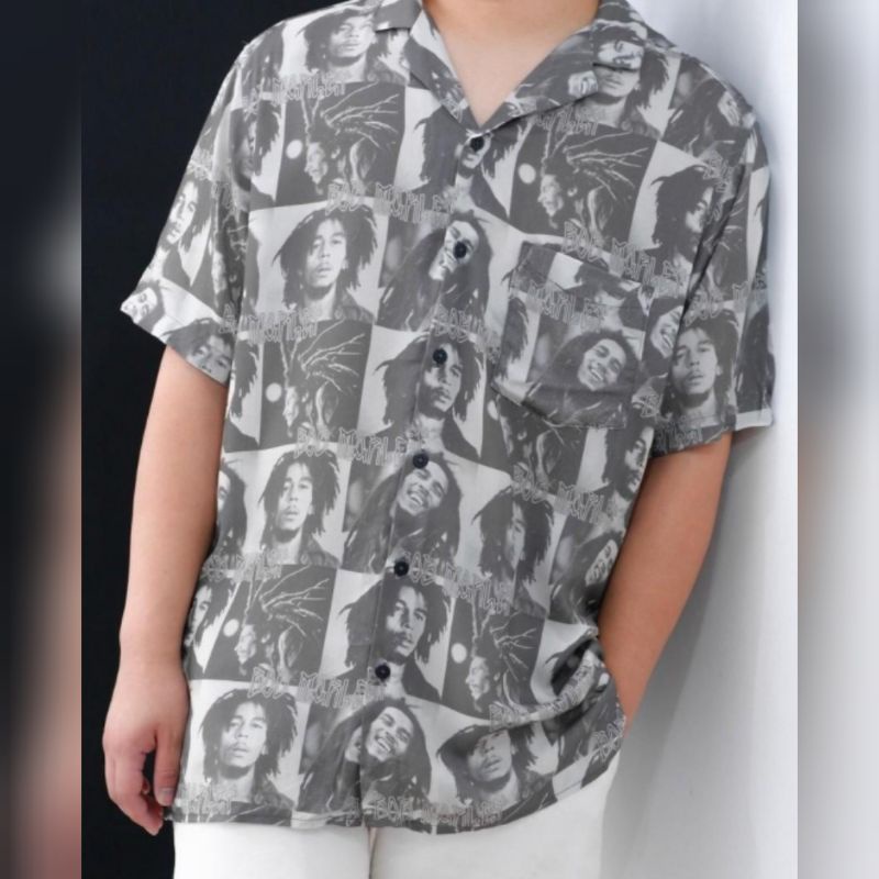 Kemeja HnM Original bob marley 100% new n original size S M L