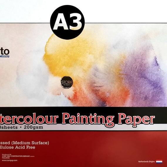 

☆ Arto Watercolour Painting Paper A3 200Gsm Kertas Cat Air Cellulose ℗