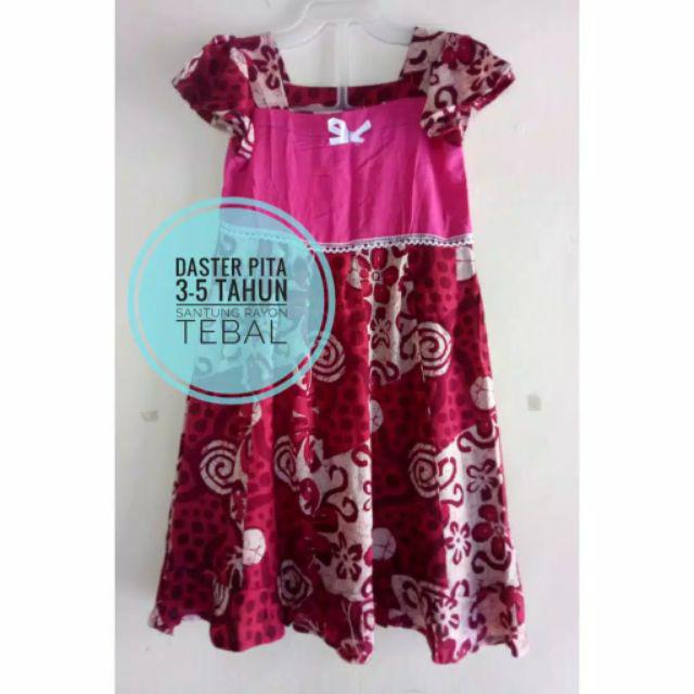 Daster Batik Anak Pita Usia 3 - 5 Tahun Bahan Santung Rayon