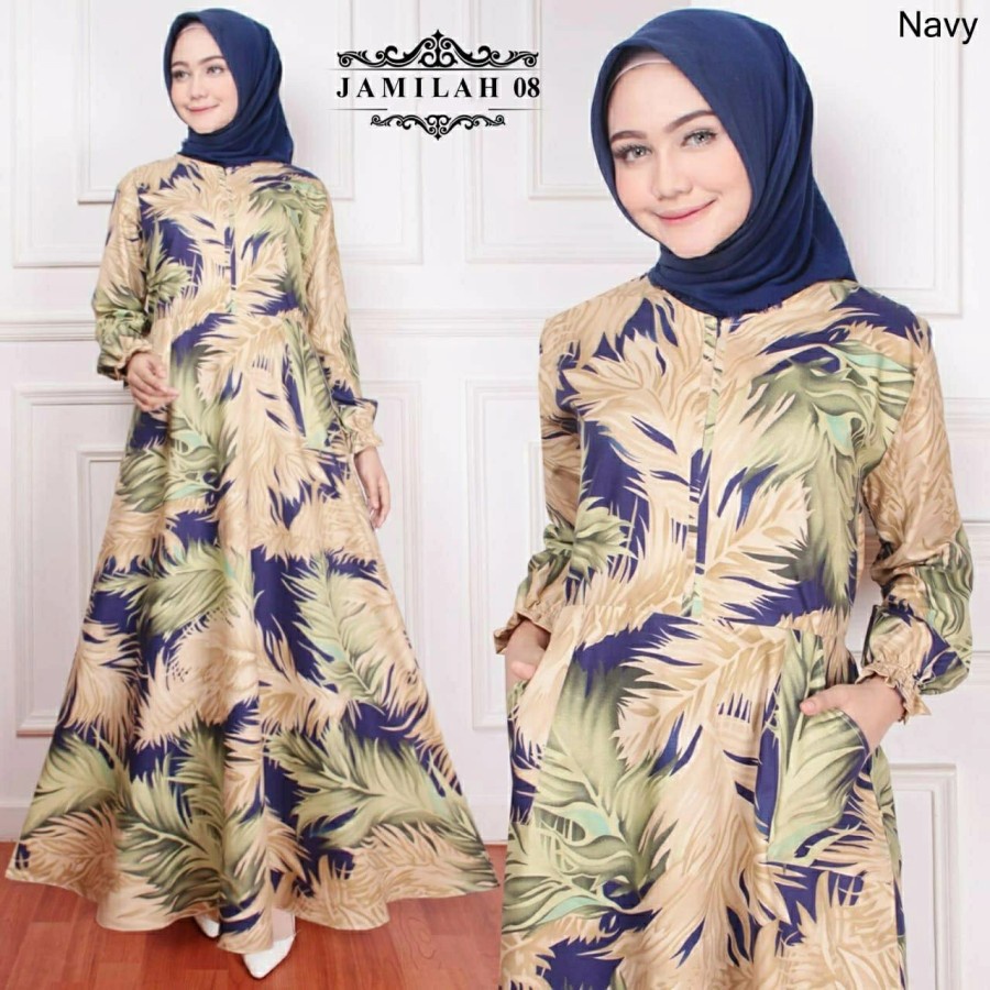 V278 Gamis Maxi Cewek Cantik Baju Gaun Muslim Kece Dress Lebaran Pesta UlangTahun Kondangan