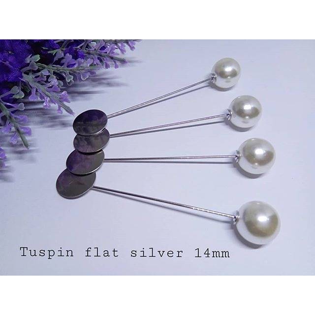 Tuspin flat silver 14mm