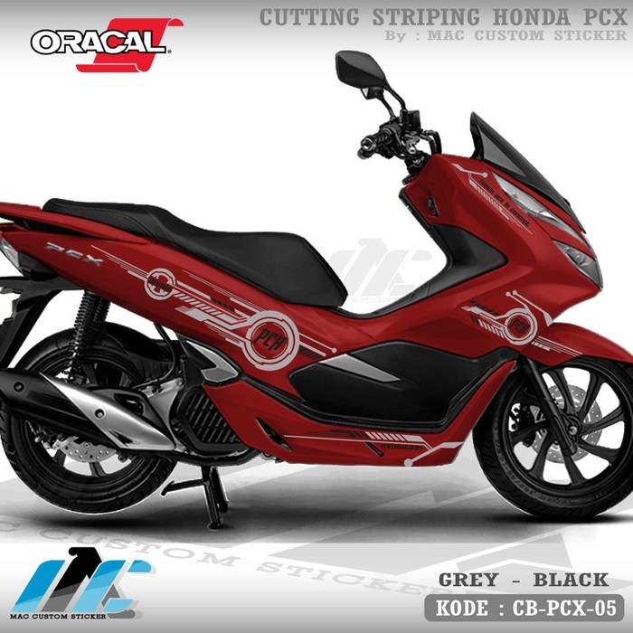 CUTTING STICKER PCX - STRIPING CUTTING PCX MERAH - type 05