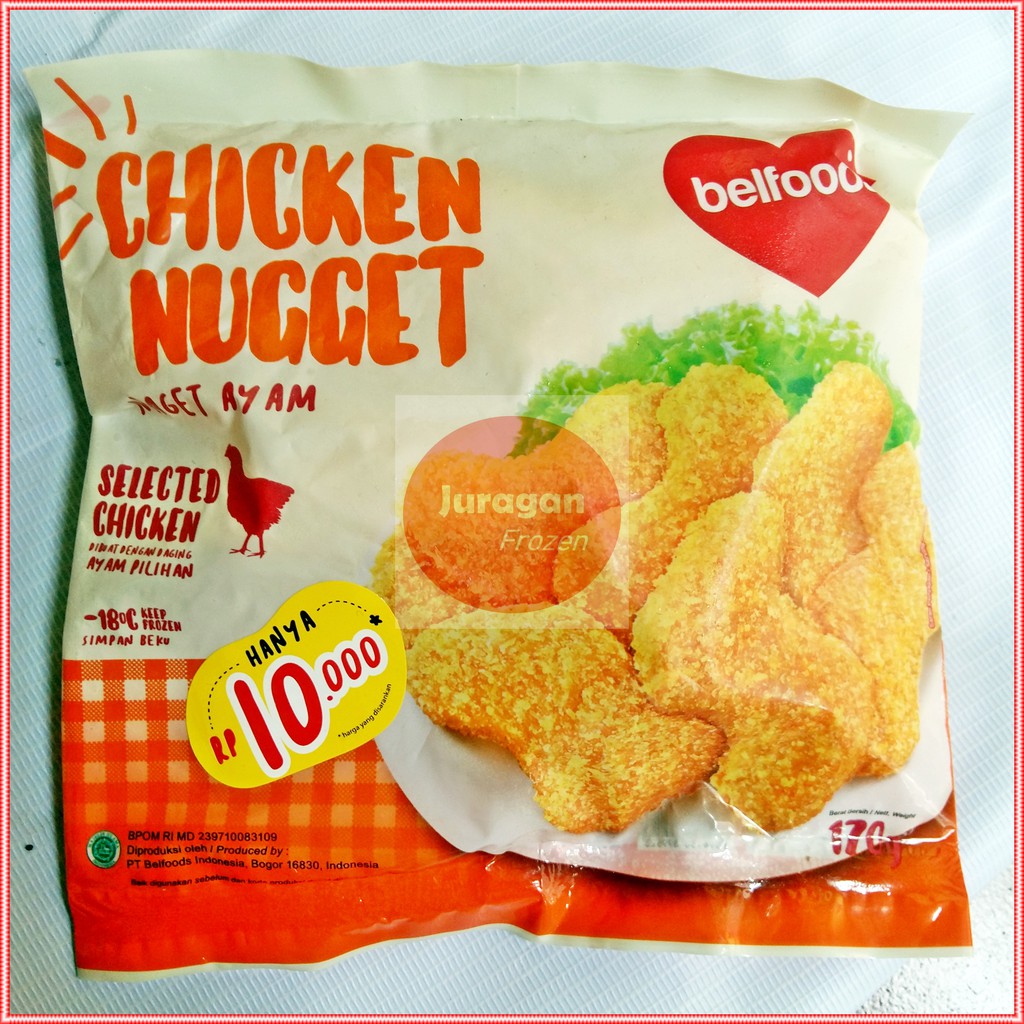 Jual NUGGET BELFOODS AYAM FROZEN CHICKEN NUGGET BEKU | Shopee Indonesia