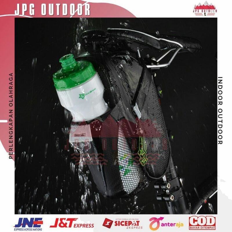 Tas Saddle Sepeda Saddle Bag with Bottle Pocket Waterproof / Tas Sepeda with Holder Botol Minum