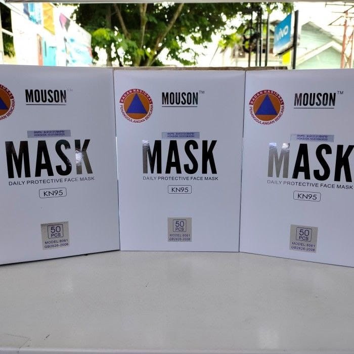 MASKER  MOUSON KN95 5PLY KEMENKES 1 PACK ISI 50 PREMIUM  MASK KN 95 5 PLY