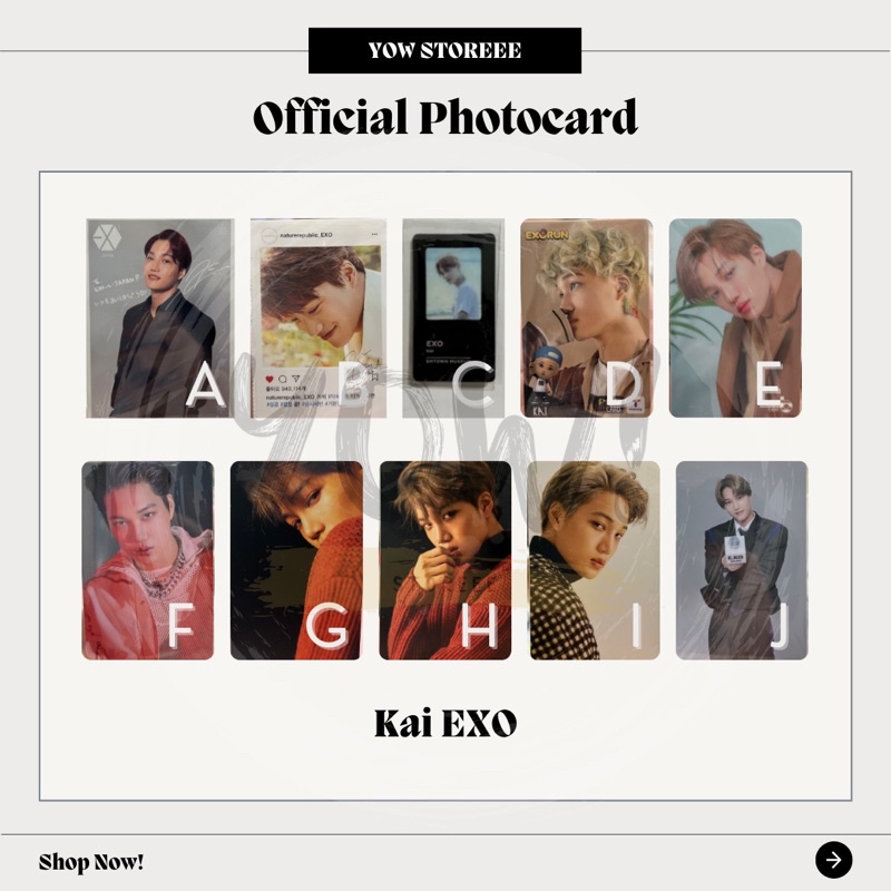 [KAI] Photocard Kai - PC Kai Exploration Japan, Nature Republic x EXO Dental Mist Limited Edition, E