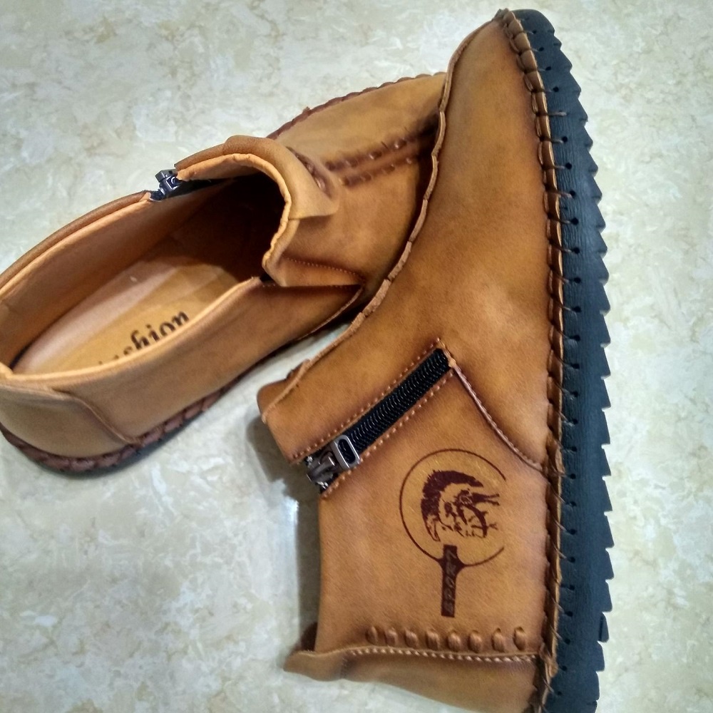 Sepatu Boots Pria Keren Original Hitam Coklat Kulit Boots Resleting Tanpa Tali Formal Kerja Casual Import Handmade 043