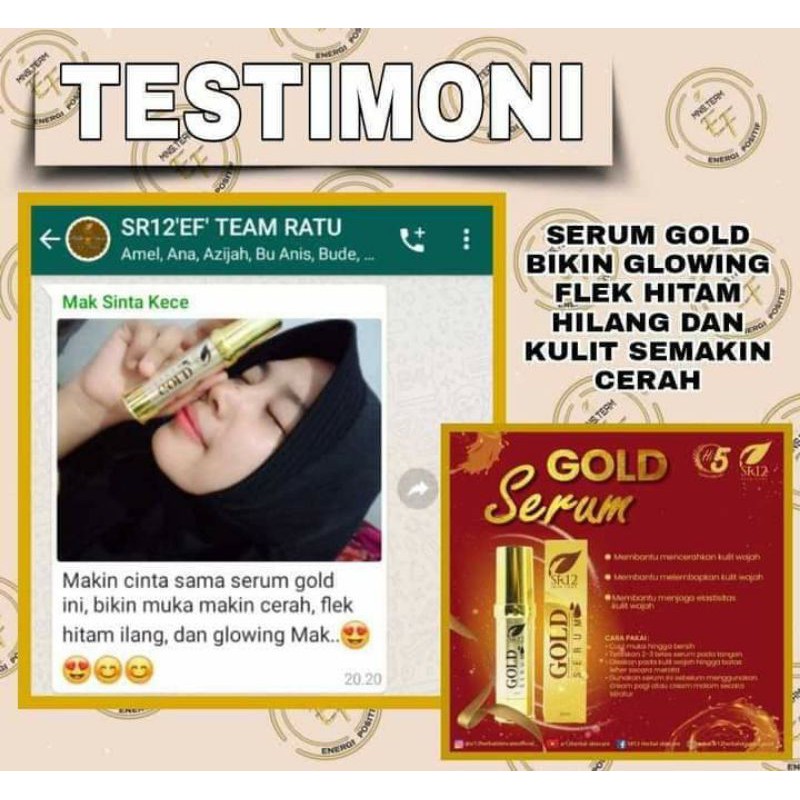 SR12 GOLD SERUM / SERUM ANTIAGING KULIT KENCANG CERAH &amp; GLOWING BPOM