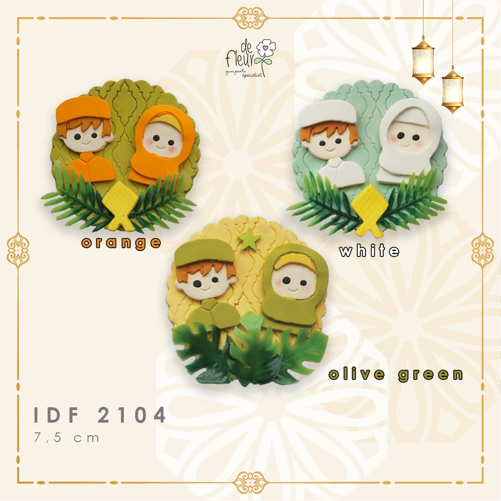 Gumpaste hiasan kue lebaran Haji Daun