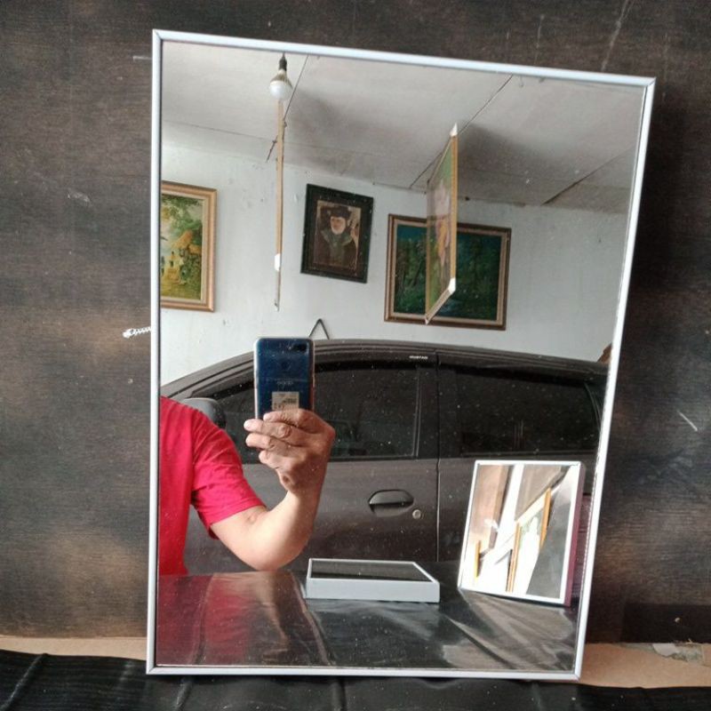cermin kecil 15x20+20x30/cermin rias/frameles/cermin wastafel/cermin lucu