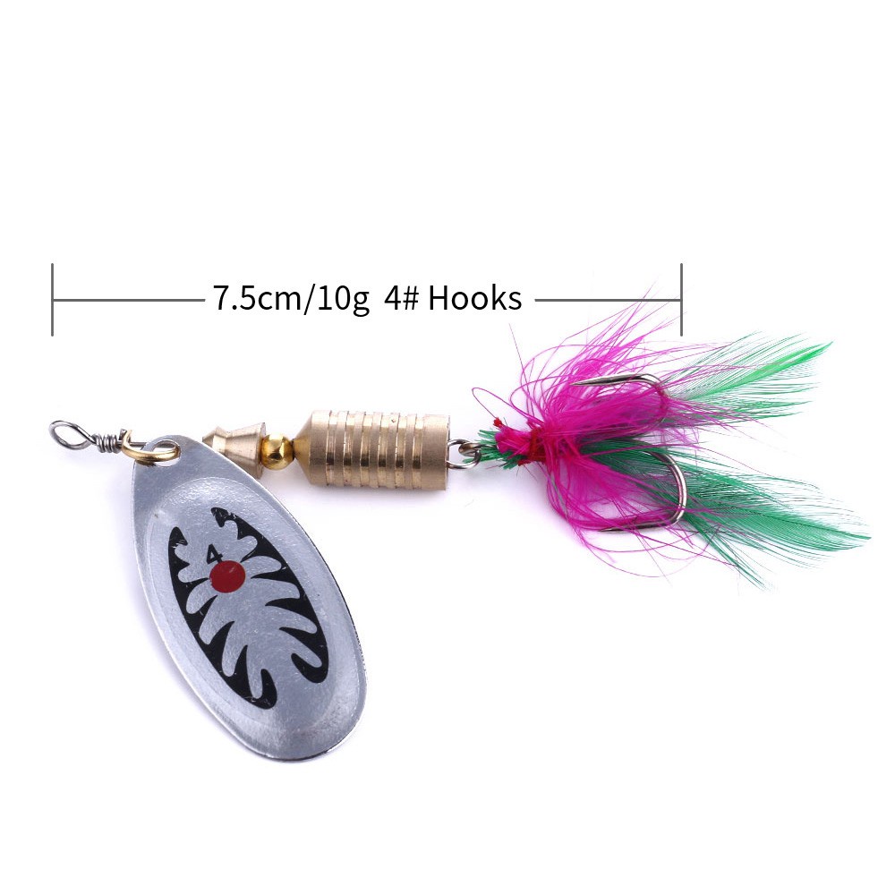 HENGJIA 1pcs Rotating Metal Spinner Fishing Lures 7.5CM 10G Sequins Artificial Hard Bait Crap Bass Tackle