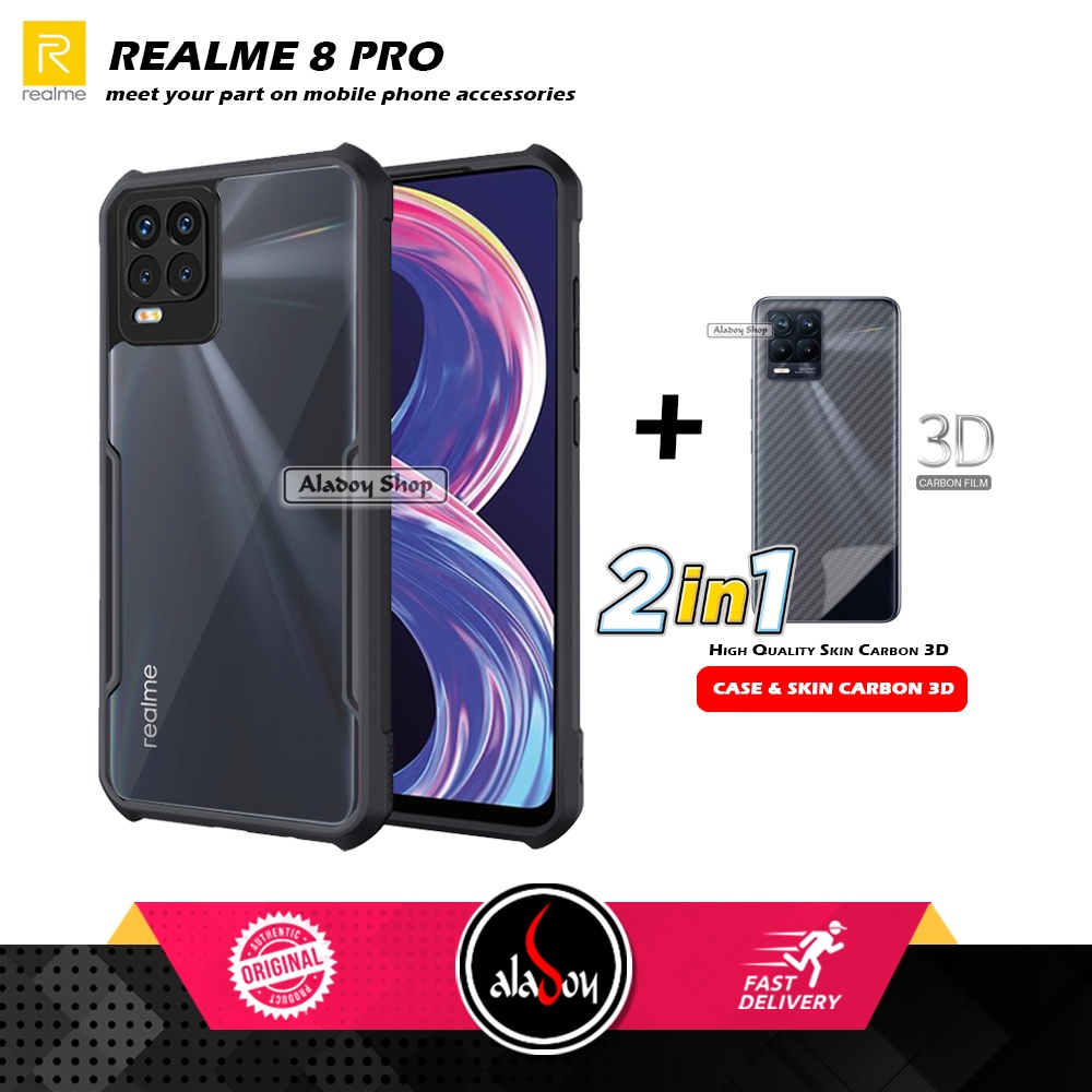 Case REALME 8 PRO Armor Fusion Transparent Casing Free Skin Carbon 3D