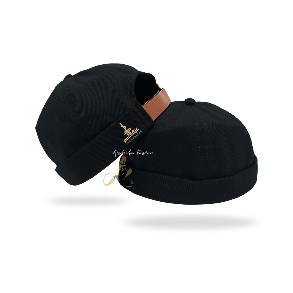 TOPI CAP MIKIHAT CUSTOM TULISAN KALIGRAFI EID MOBAROK