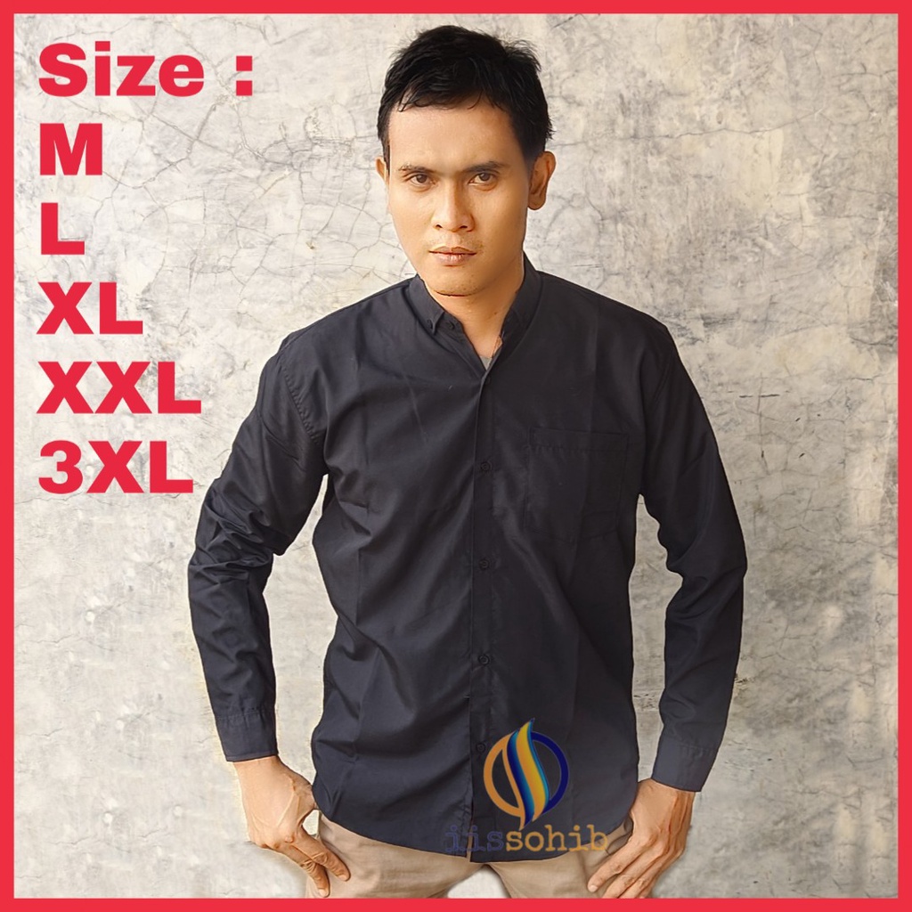 CASUAL SHIRT kemeja pria bigg size polos lengan panjang premium bisa cod casual distro