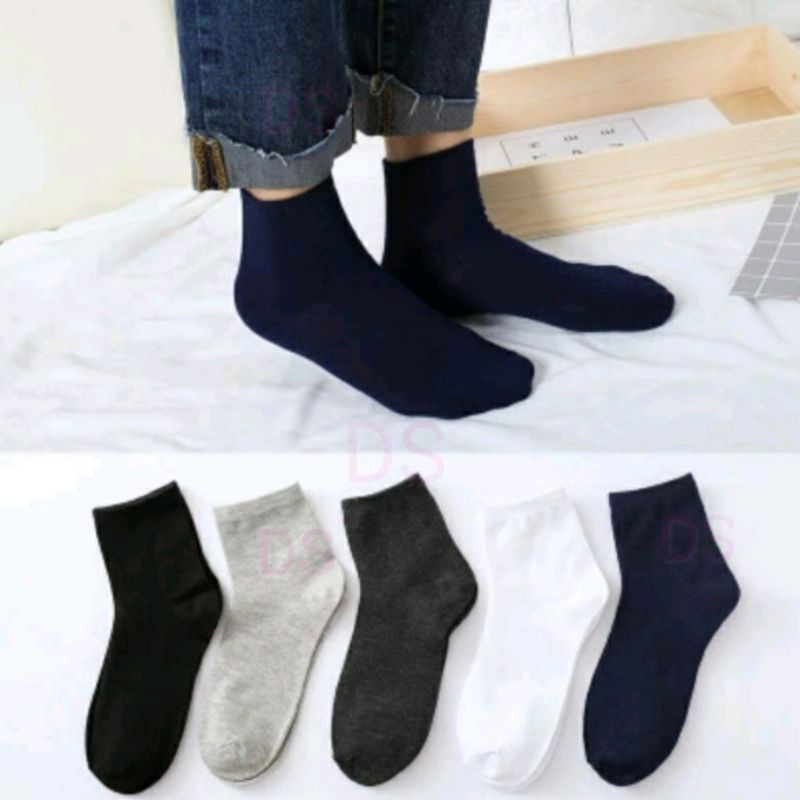KAOS KAKI PENDEK DI ATAS MATA KAKI POLOS PANJANG ANKLE SOCK DEWASA KAOSKAKI KERJA KANTOR PROMO DS-6