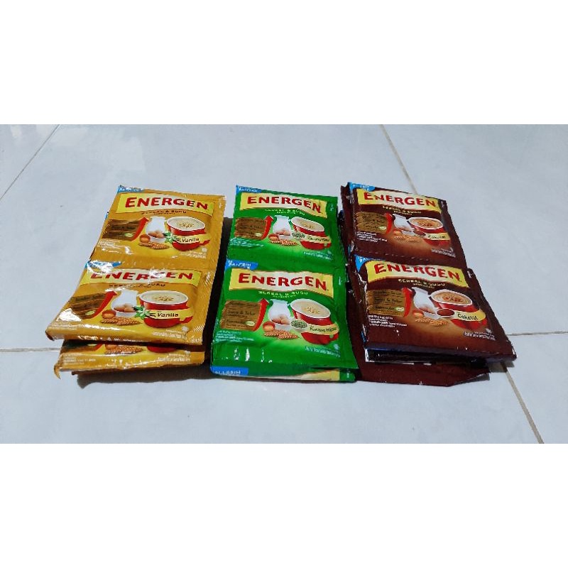 

Energen minuman sereal & Susu Bersinergi / Energen Kacang Ijo/ Energen Coklat/ Energen Vanila 35gr