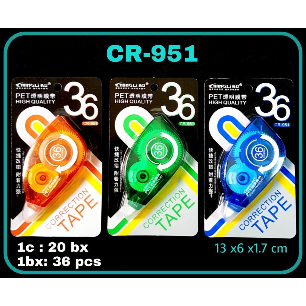 

ILP Correction Tape CHANGLI CR-951 / Tipex Roll / Tipex Kertas