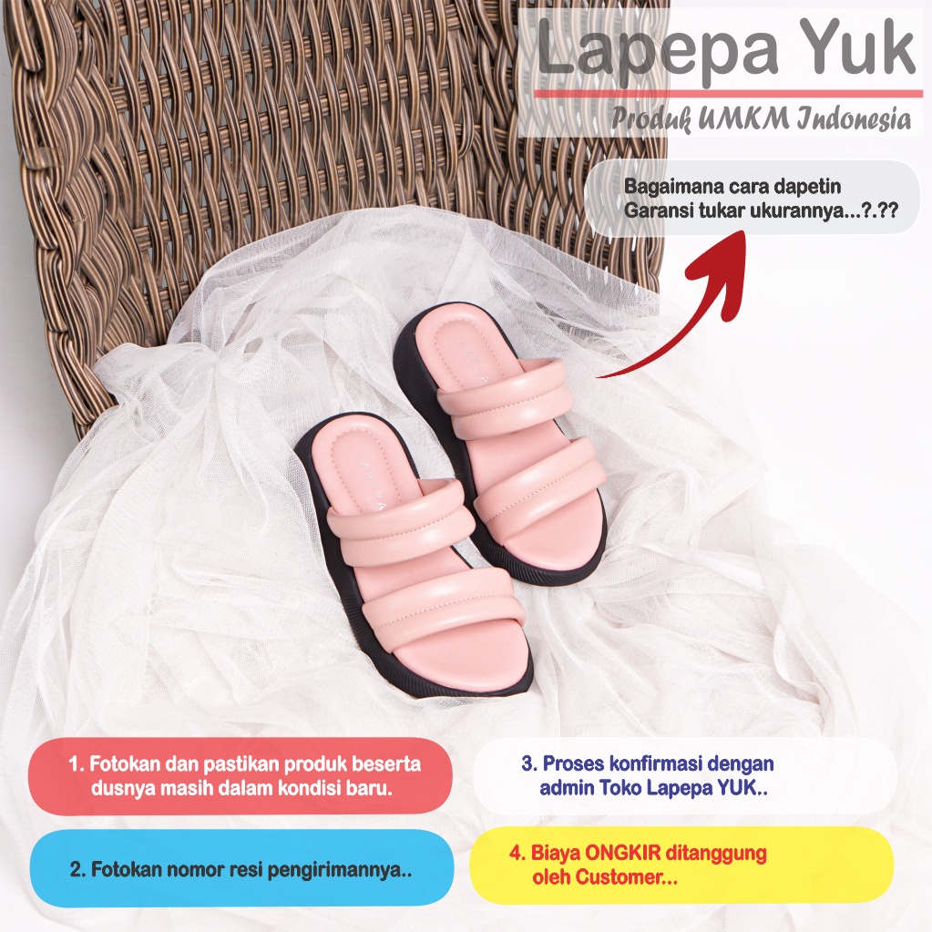 LAPEPA YUK - Sandal Platform Anak Perempuan Usia 2 sampai 10 Tahun ZOYA KIDS  Sendal Anak cewek Wedges Wanita Empuk Model Silang Warna LIGHT SALEM Pink Ban dua Lucu Cantik cewe Slop Usia Umur 3 4 5 6 7 8 9 thn Tahun Premium Ori Original Mall Official Stor