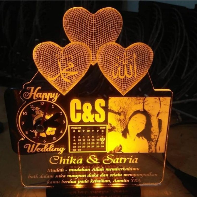 Jam Akrilik Custom Kado Ulangtahun Islami Kado Pernikahan Spesial Islami