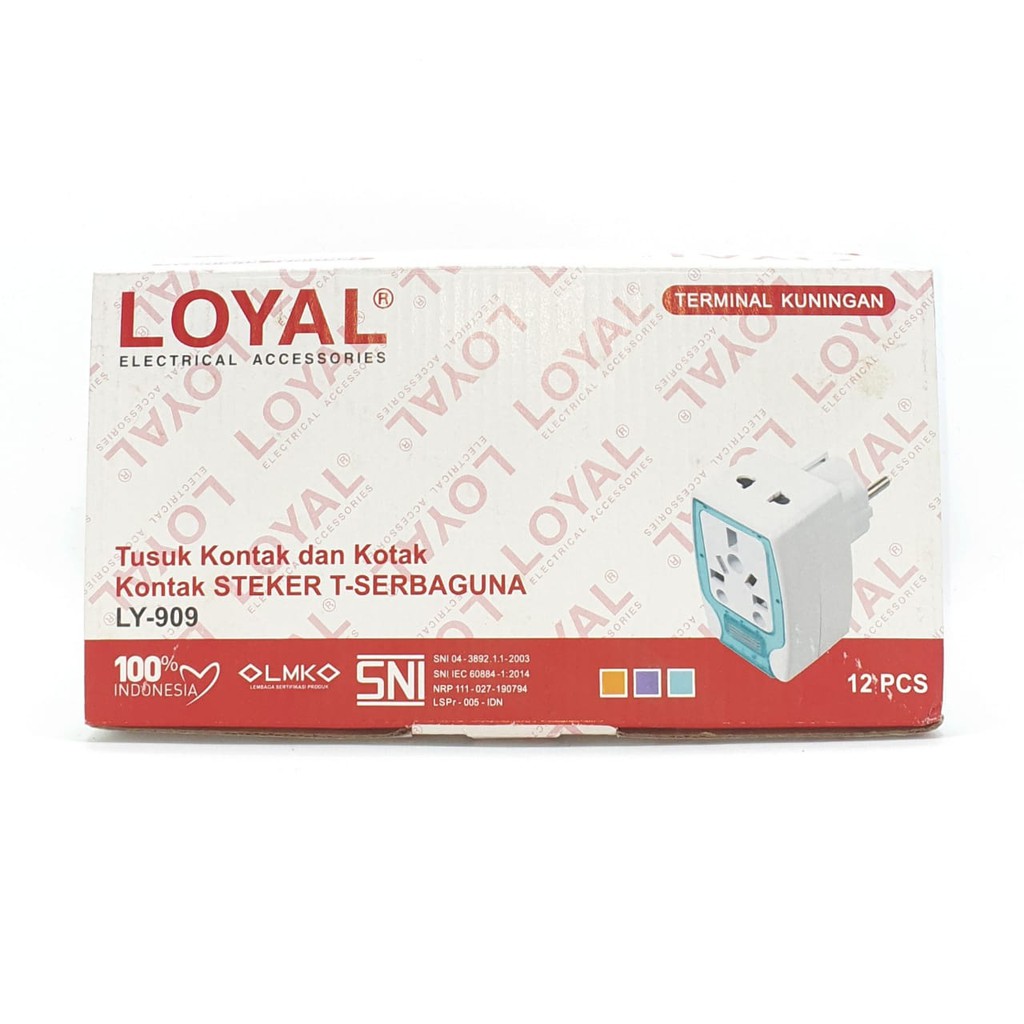 @12 Pcs (1 Kotak) LY-909 Loyal Steker T Serbaguna / T Serbaguna / Colokan Serbaguna