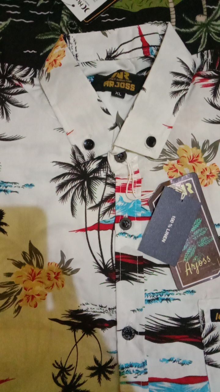 Hem Cowok Printing Kemeja Surfing Pria Motif Pantai Tie Die