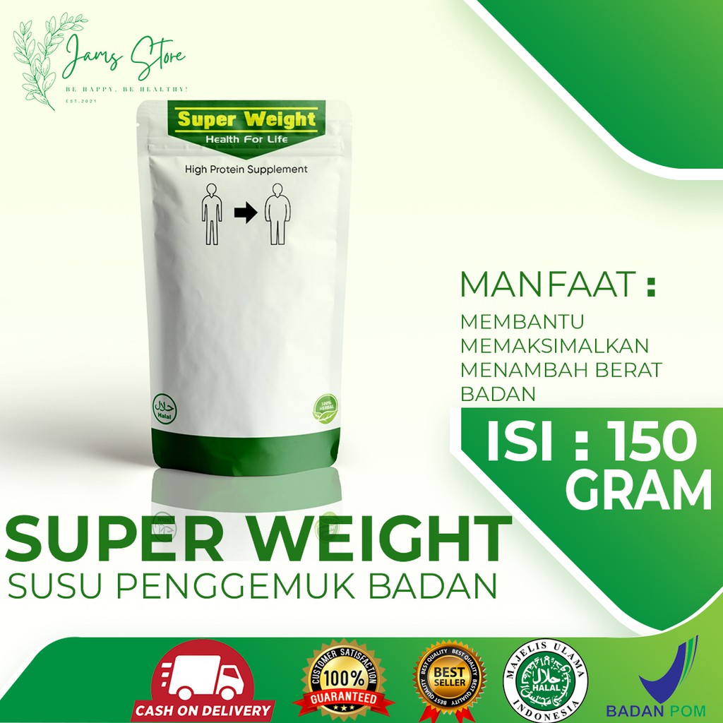 

SUPER WEIGHT SUSU - Suplemen Penambah Berat Badan Tanpa Efek Samping / penambah berat badan pria