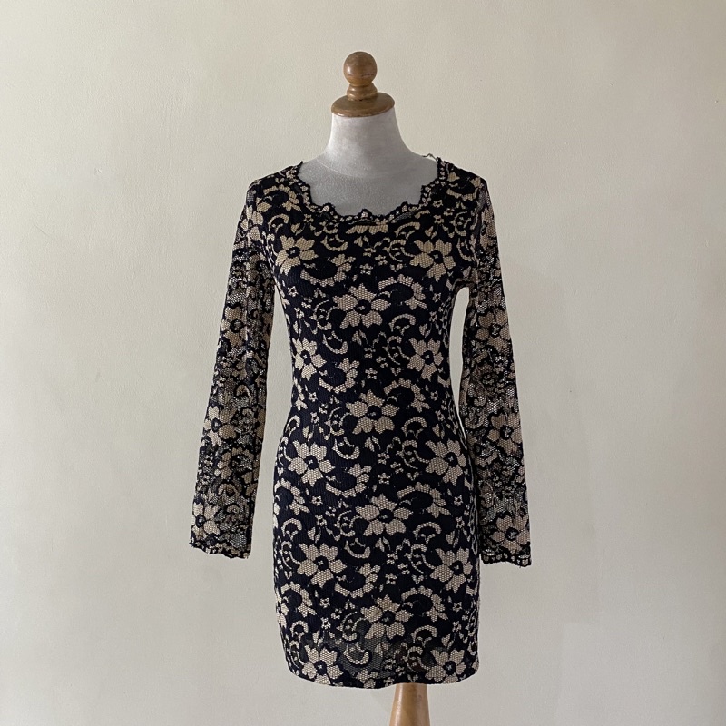 Mini dress brukat gold