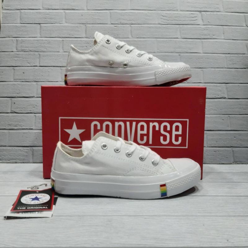 converse 70s low rainbow all white