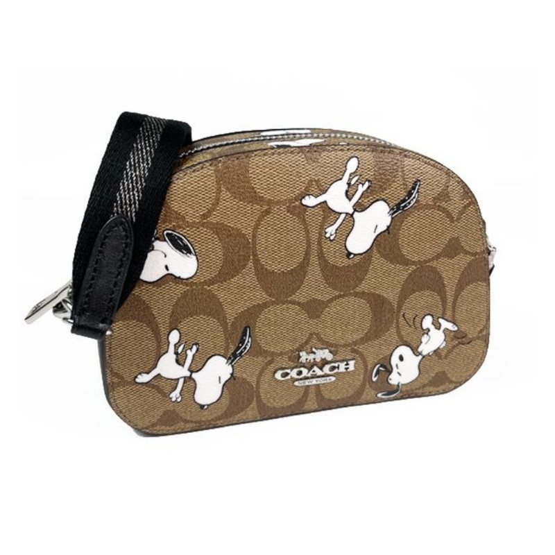 Coach X Peanuts Mini Serena Crossbody In Signature Canvas With Snoopy Print(C4590)