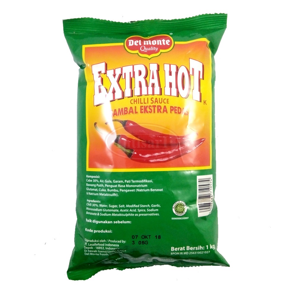 

DELMONTE SAUS CHILI EXTRA HOT POUCH 1KG