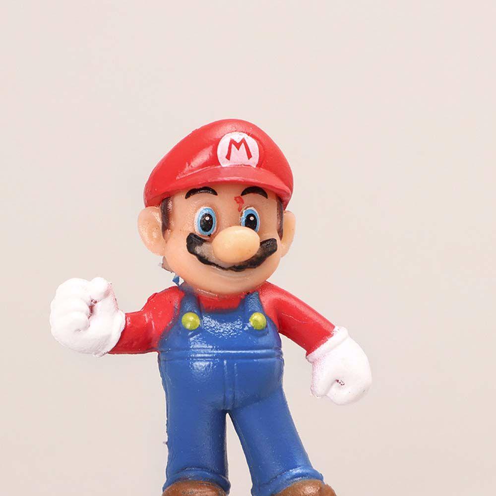 Lanfy Action Figurine Patung Lucu Model Koleksi Jamur Peach Mario Model Anime Bros Super Mario