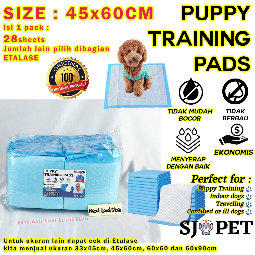 45x60cm - 28 Sheets - Pet Underpad Alas Tatakan Pipis Poop Anjing Kucing Hewan 45x60 28pcs