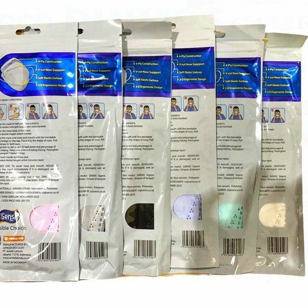 Sensi Convex Mask Earloop 4Ply isi 2pc - Masker Sensi Convex 4ply Sachet