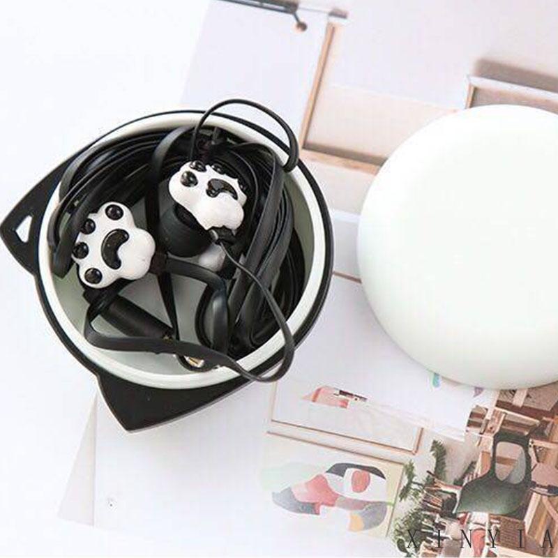 Xia.id Kotak Penyimpanan Earphone In-ear Bentuk Telapak Kaki Kucing Lucu