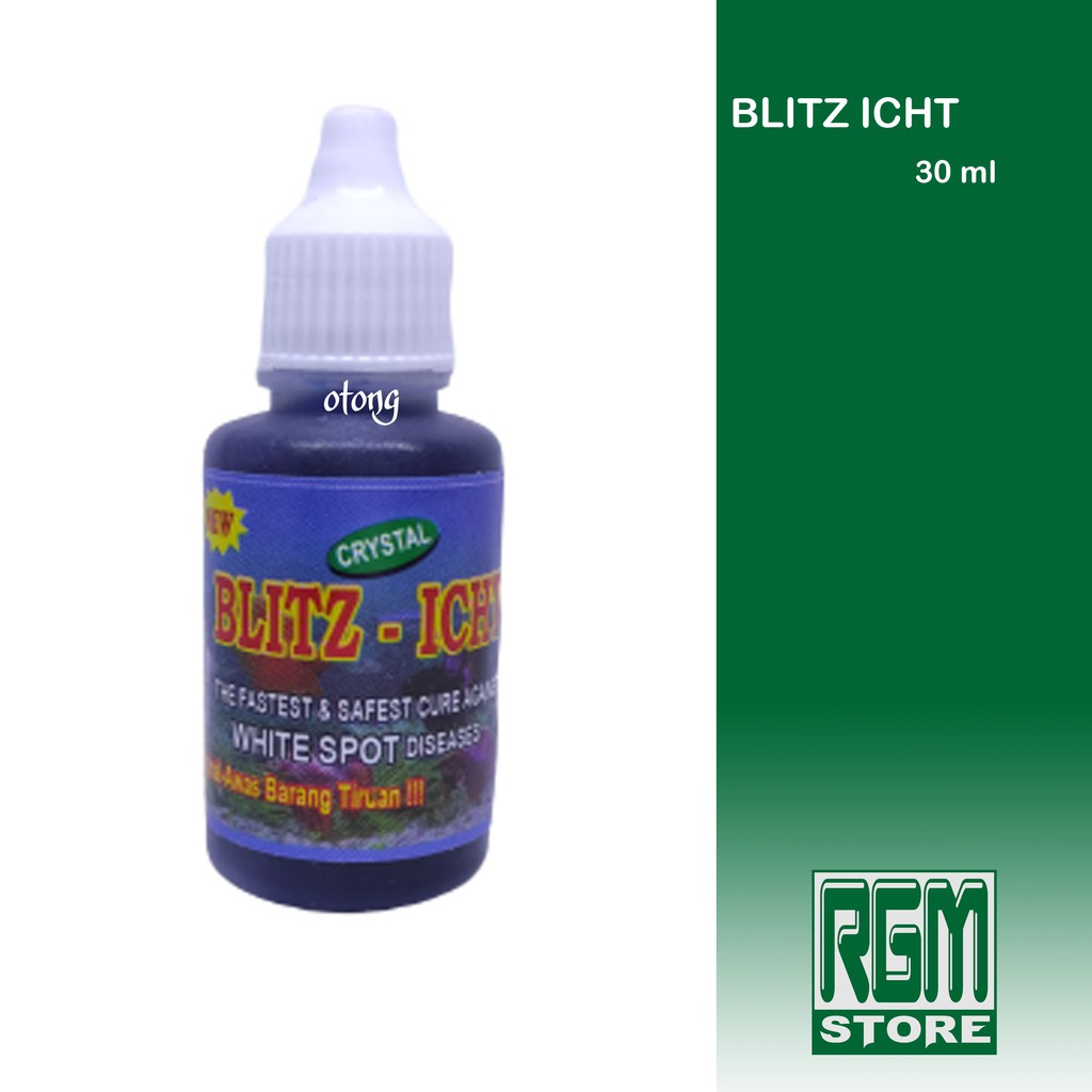 BLITZ ICHT WHITE SPOT crystal obat biru ikan parasit jamur 30 ml 30ml