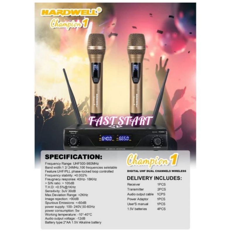 mic wireless HARDWELL COAMPION 1 GOLD ORIGINAL