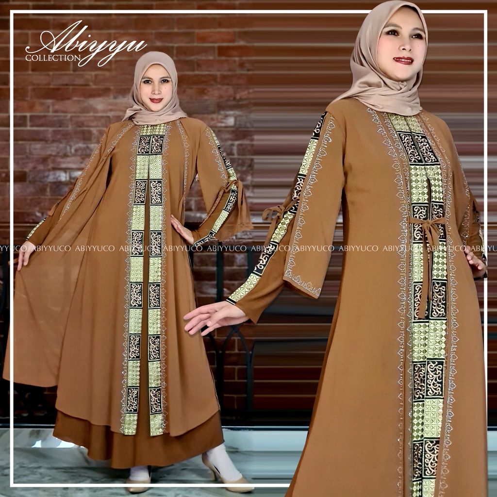 Abiyyuco GL1074 | Gamis Abaya Turkey Busui Turki Hitam dan Turkiy Warna, Ready Size S, M, L, XL, XXL, LD mulai 88 cm sampai 120 cm. Bahan Jersey mix Ceruty dengan Bordir Renda dan Mote Swarovski