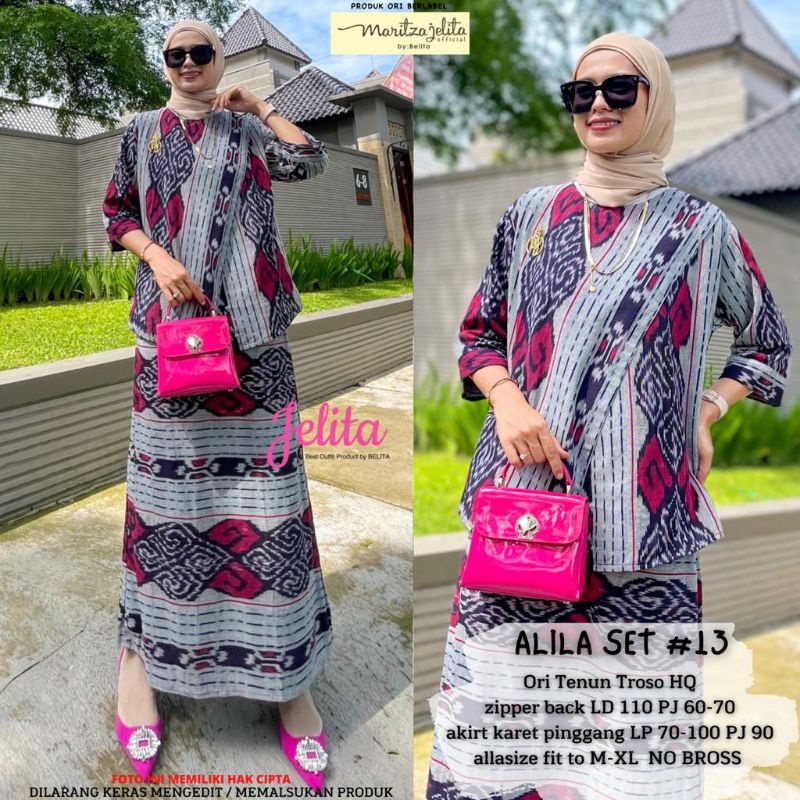 Setelan Zeea Alila Tenun Troso Set  Ori Jelita