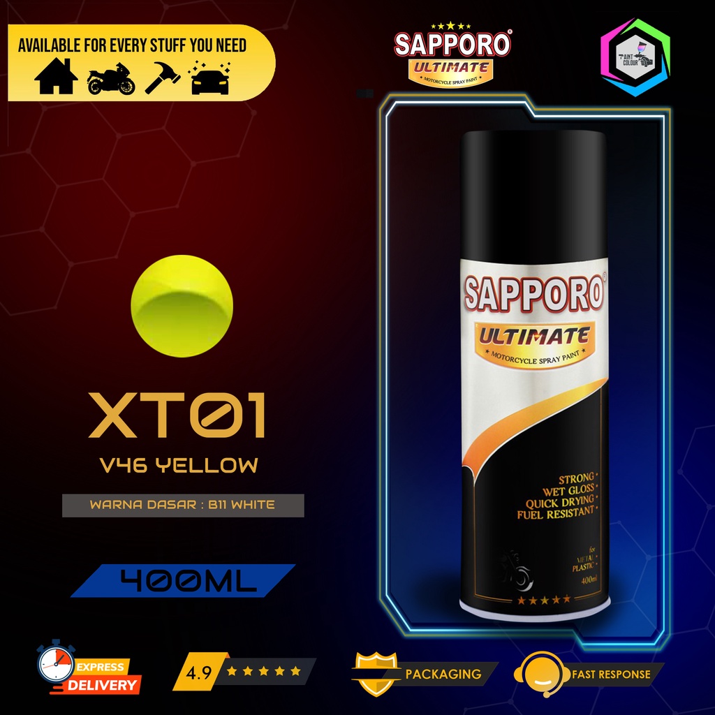 SAPPORO ULTIMATE Metallic Colour Cat Semprot XT01 V46 YELLOW