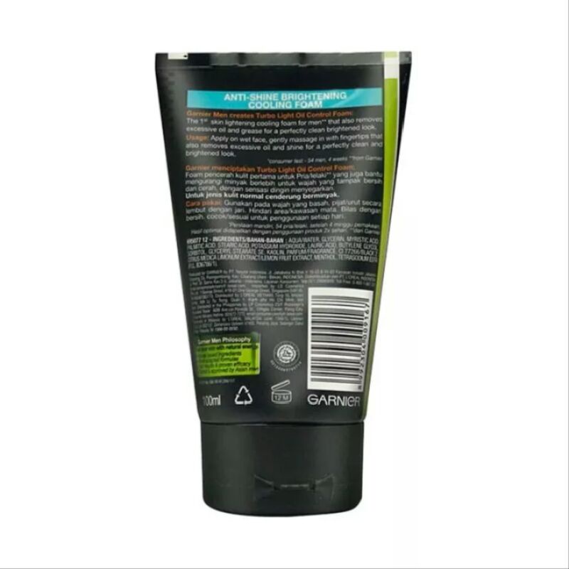 GARNIER Men Turbolight Oil Control Cooling Foam 100ml (98)