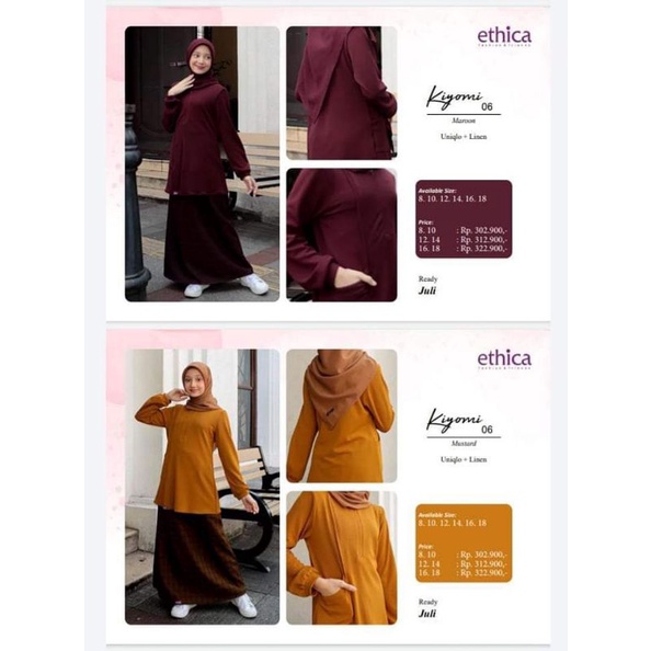 Ethica Kiyomi 06 Maroon Kiyomi 06 Murstard Baju Muslim Setelan Anak