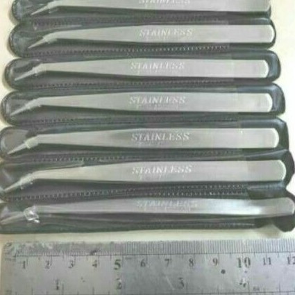 Pinset Twizer Bengkok dan Lurus untuk memasukkan Benang Bahan Stainless Tebal