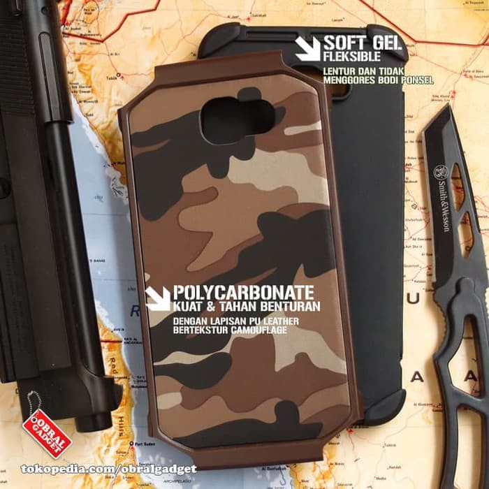 Army Armor Case Samsung A7 2017 Soft & Hard Softcase Casing Cover Camo