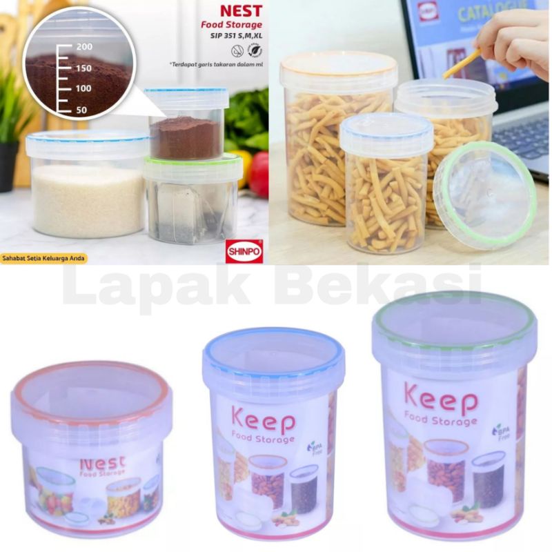 Toples Shinpo Nets & Keep Toples Plastik Bulat Serbaguna Toples Shinpo