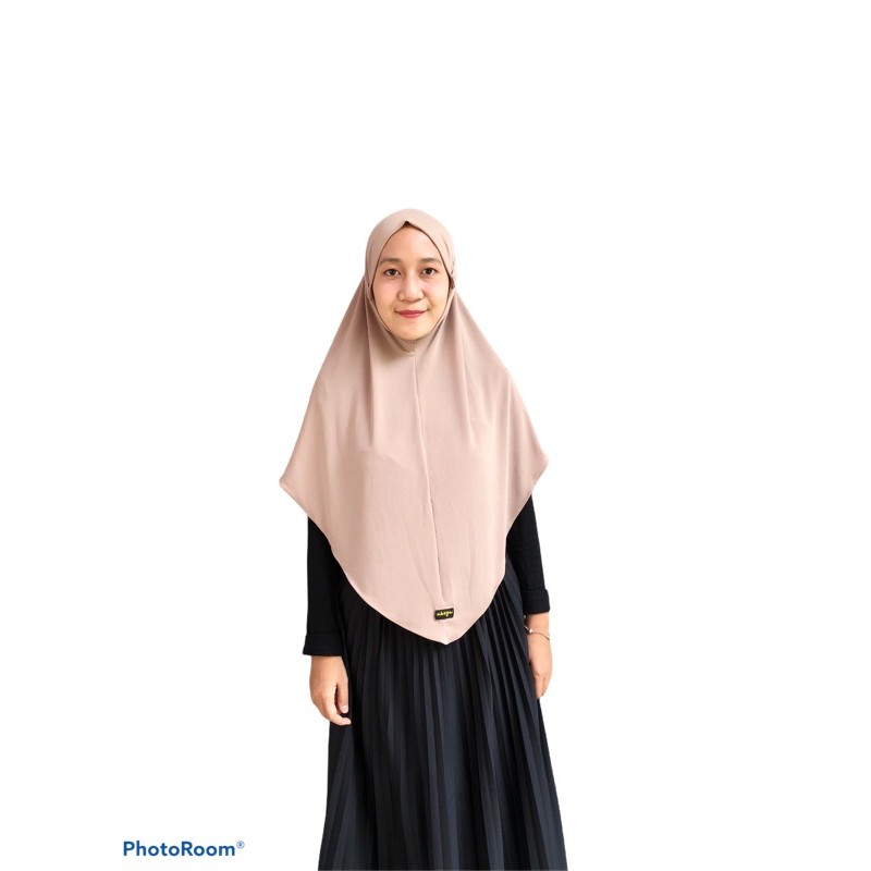 bergo Jersey tali Hana / hijab instant / kerudung bergo / hijab daily-Mocca