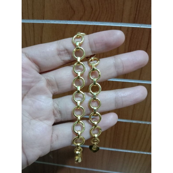gelang lapis emas 24 karat motif ring