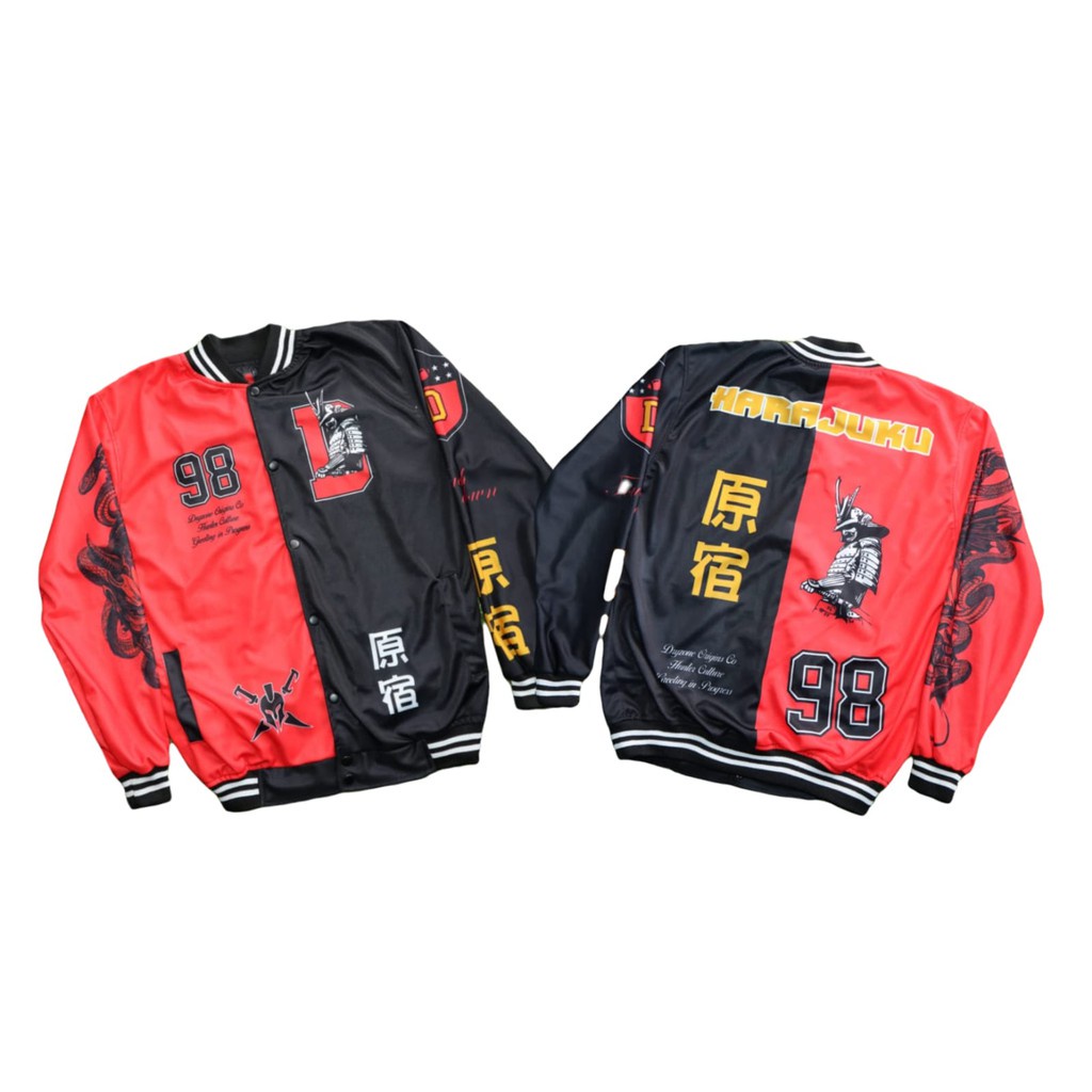JACKET VARSITY BASEBAAL MOTIP TERBARU PRIA WANITA SAIZE L XL  - JAKET EVERYONE BAYAR DI TEMPAT-HARAJUKU 98
