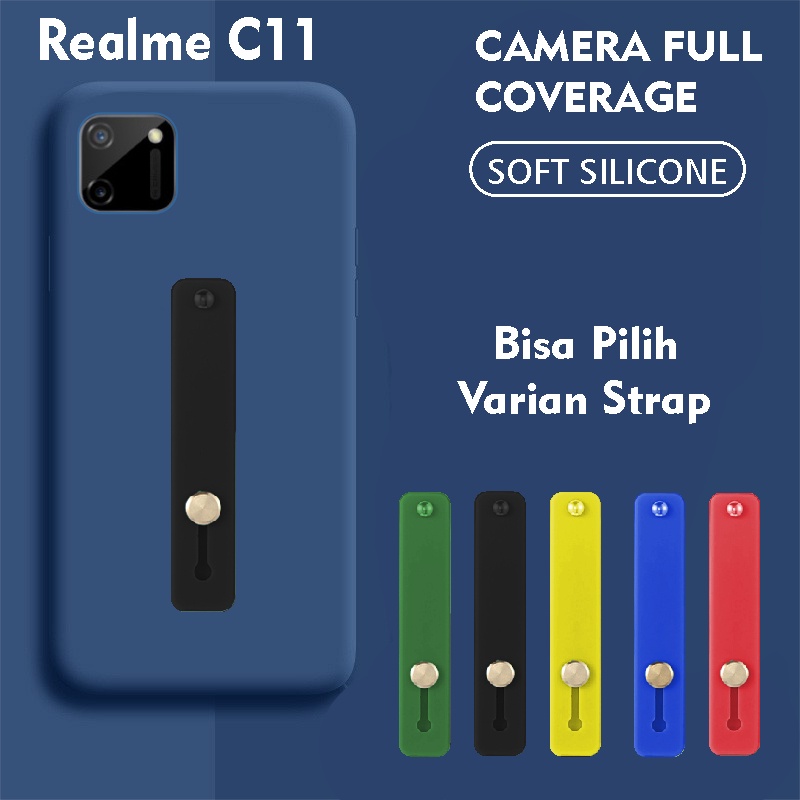 Softcase Silikon Baby Skin 3D Camera For Realme C11 Free Strap Holder