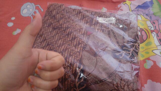 Dress Batik Tunik Seling Parang Daun Sogan