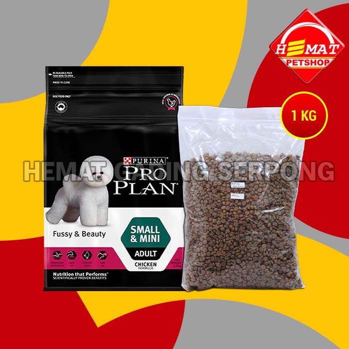Makanan Anjing Pro Plan Dog Fussy & Beauty Adult Small Mini Repacking